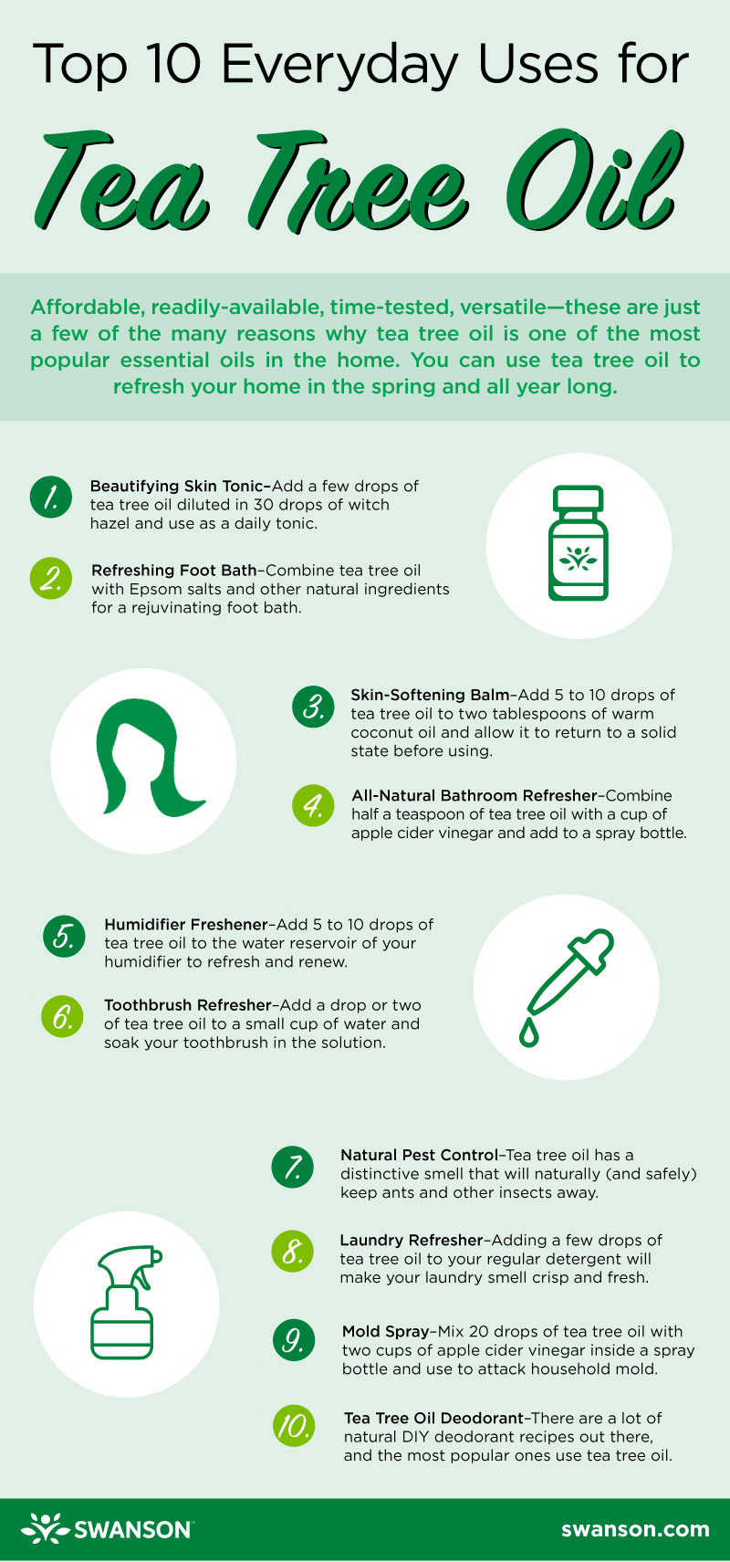 Top 10 Everyday Uses for Tea Tree Oil Infographic