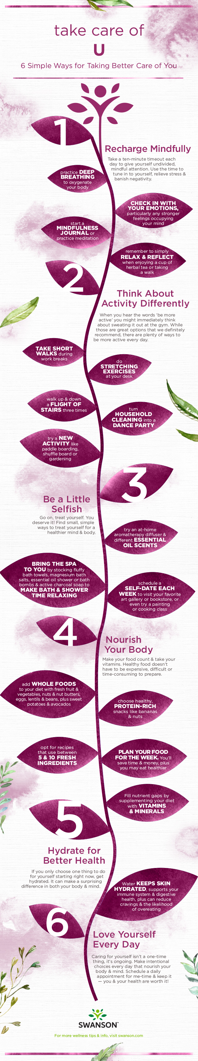 Ways to Take Care of You - infographic with self-care tips