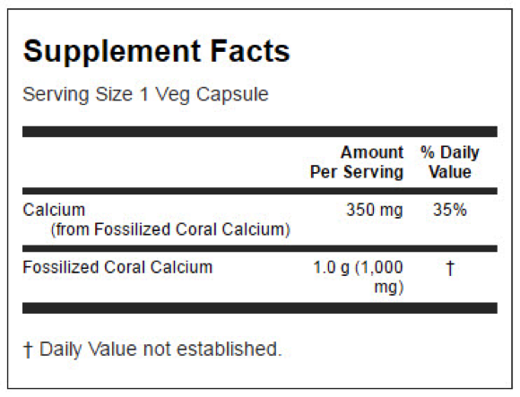 Elemental Calcium Supplement Facts