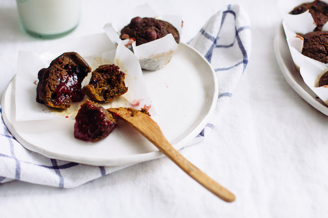 cleansing beet and blueberry muffins