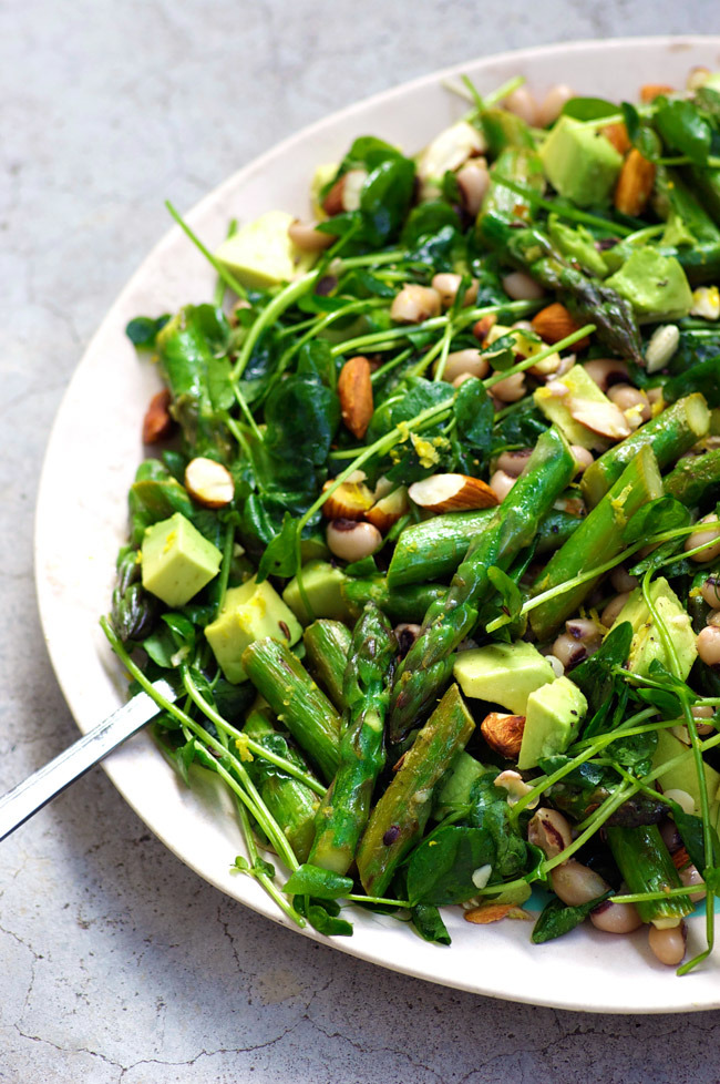 spring body cleansing diet recipe - asparagus salad with lemon and caraway