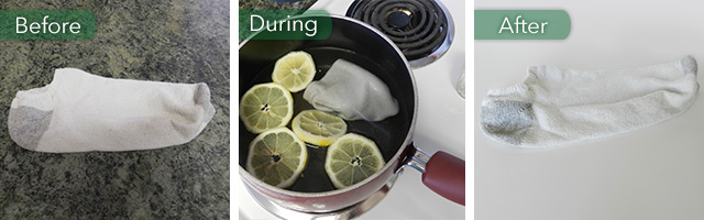 boiling socks with lemons