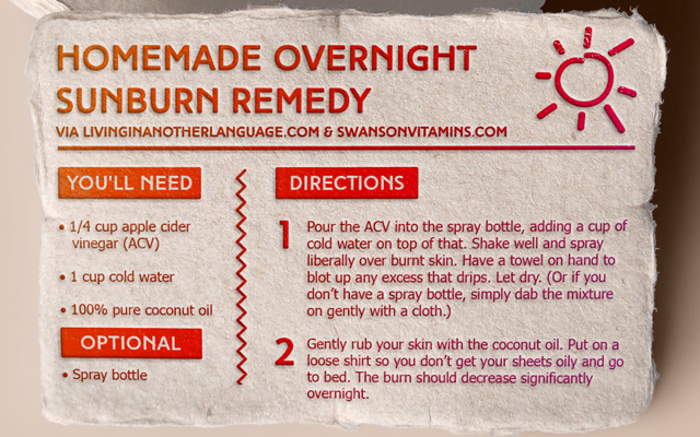 DIY Homemade Sunburn Remedy