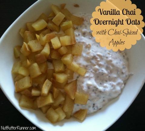 Vanilla Chai Overnight Oats with Chai Spiced Apples