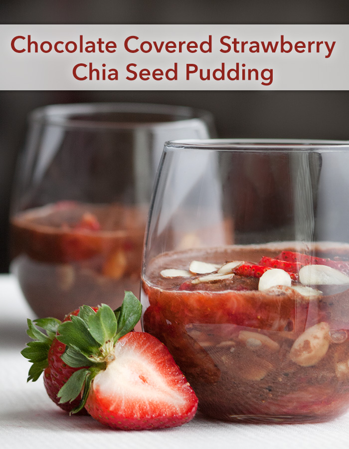 Chocolate Covered Strawberry Chia Seed Pudding